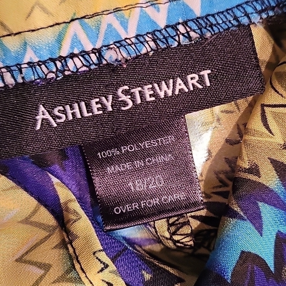 Ashley STEWART chiffon tie dye poncho style tie-Waist cover-up Festival Top - Picture 8 of 8